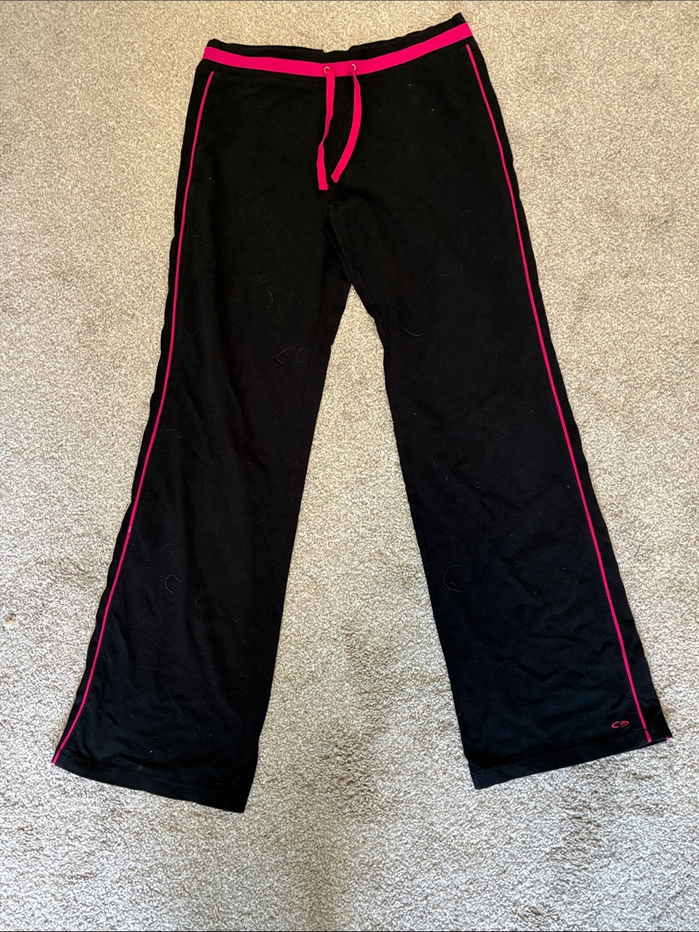 Women’s Black Jogger Pants with Pink Trim